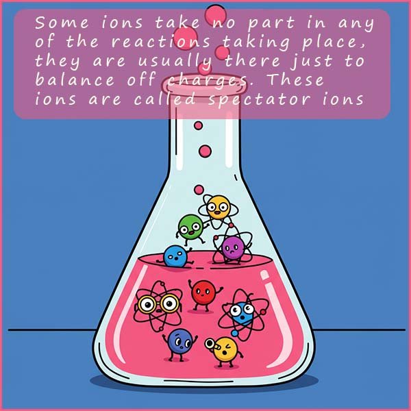 Defintion of the term spectator ions with an example of ions in a solution